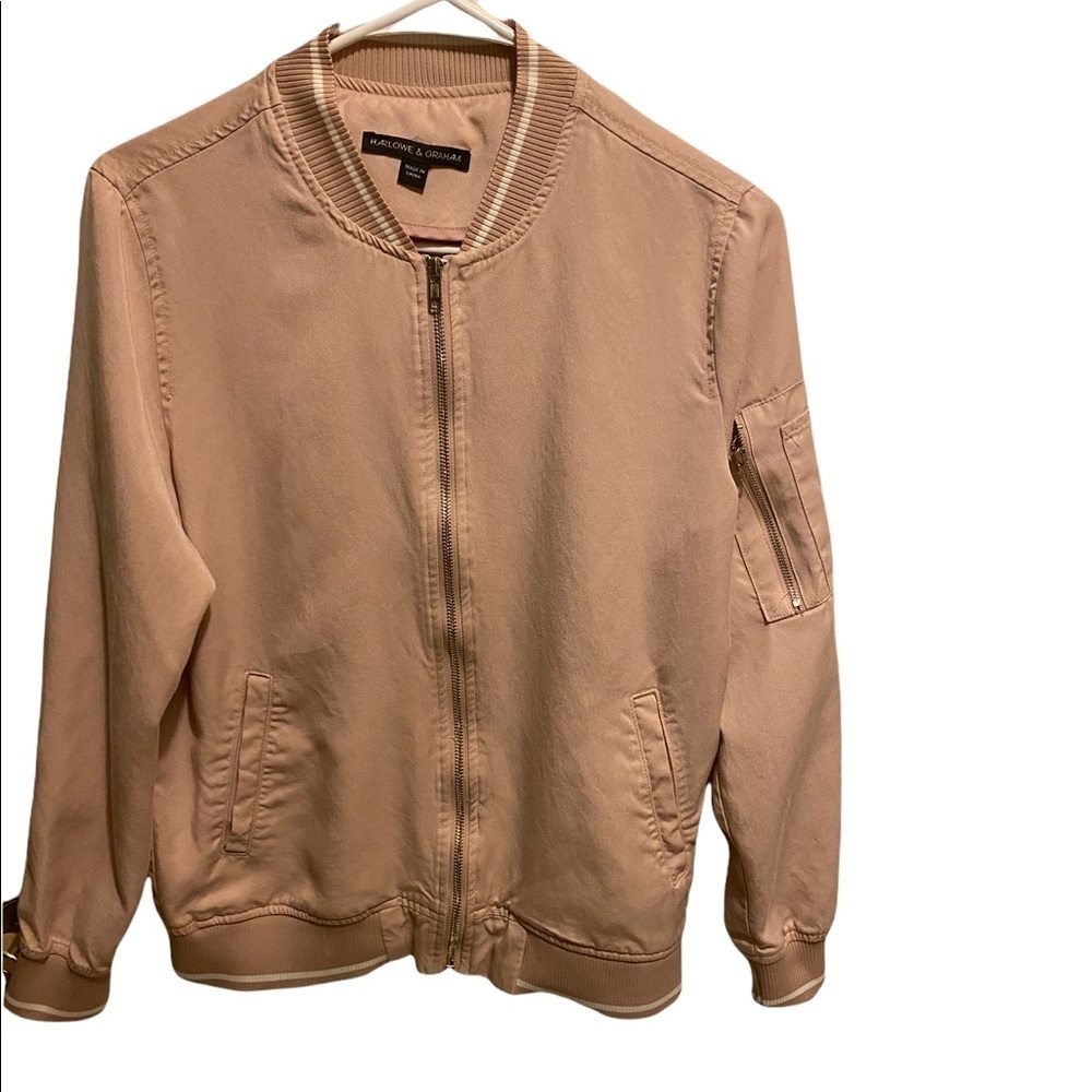 𝅺harlow and Graham small, Pink. light and thin spring bomber jacket